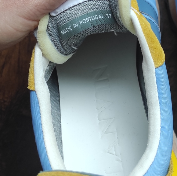 Lanvin Bumper Women's Sneakers Blue and Yellow Size 6.5-7 37EU - Picture 7 of 7